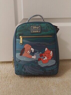 💙FIRM! NWTDISNEY LOUNGEFLY FOX AND THE HOUND WATER FIGHT MINI BACKPACK